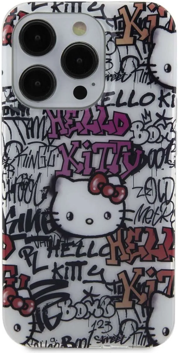 Karl Lagerfeld Hello Kitty iPhone 15 Pro TPU Hoesje - Wit