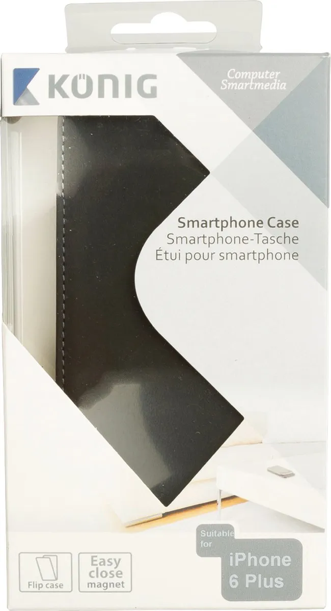 Konig Flip Cover Case CSFCIPH655BL - iPhone 6/6s Plus - Zwart