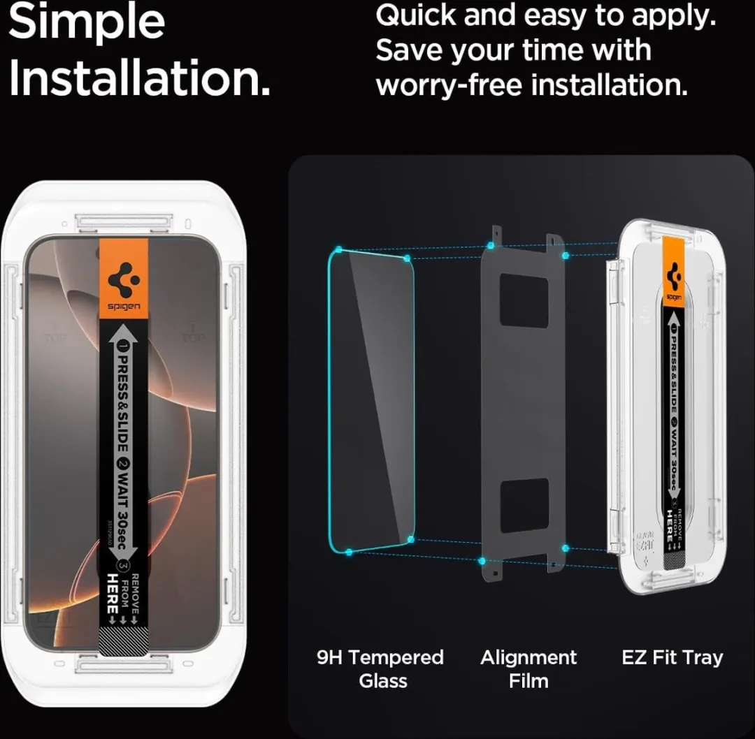 Spigen Glas.tR EZ Fit iPhone 16 Pro Max Screenprotector - Transparant