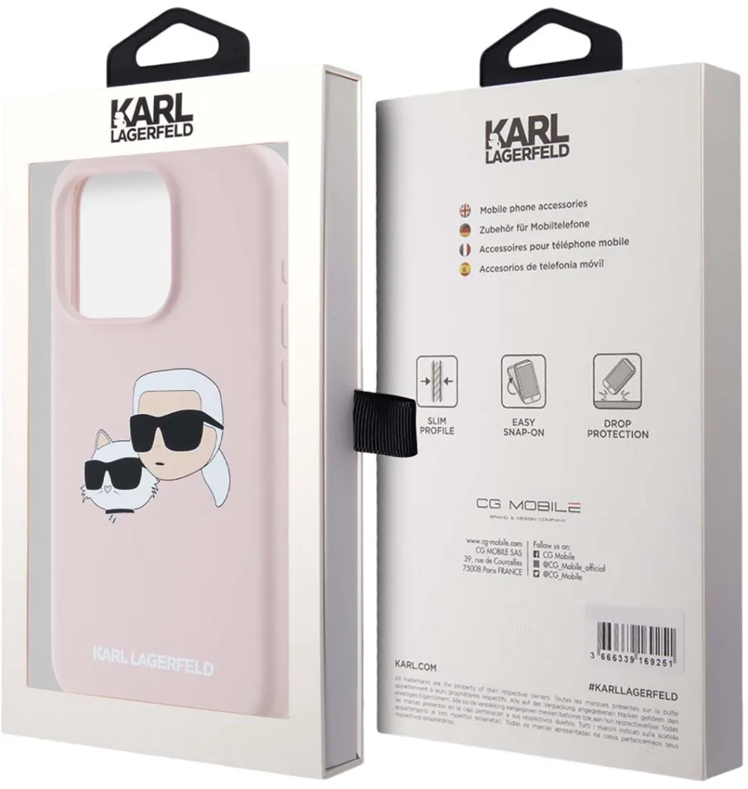 Karl Lagerfeld Hoesje iPhone 15 Pro Max MagSafe - Roze KLHMP15XSKCHPPLP
