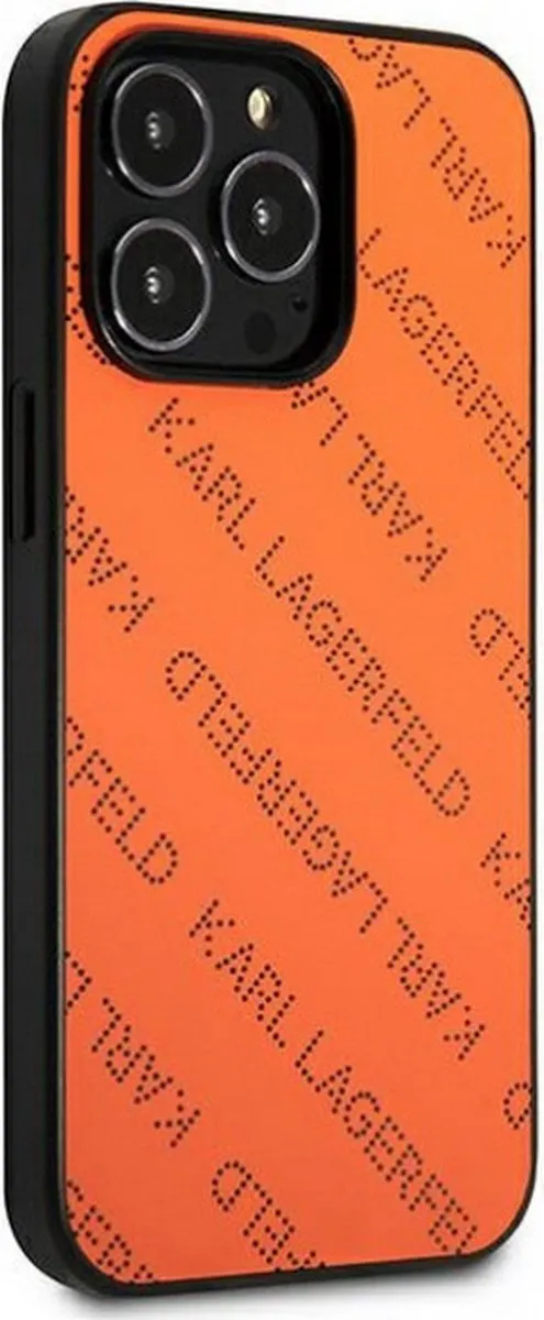 Karl Lagerfeld Perforated Allover Back Case - iPhone 13 Pro - Oranje