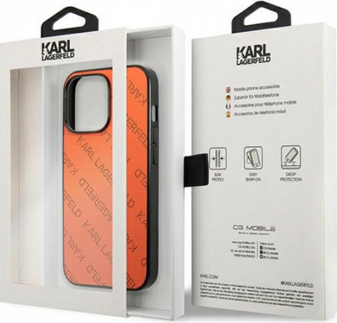 Karl Lagerfeld Perforated Allover Back Case - iPhone 13 Pro - Oranje