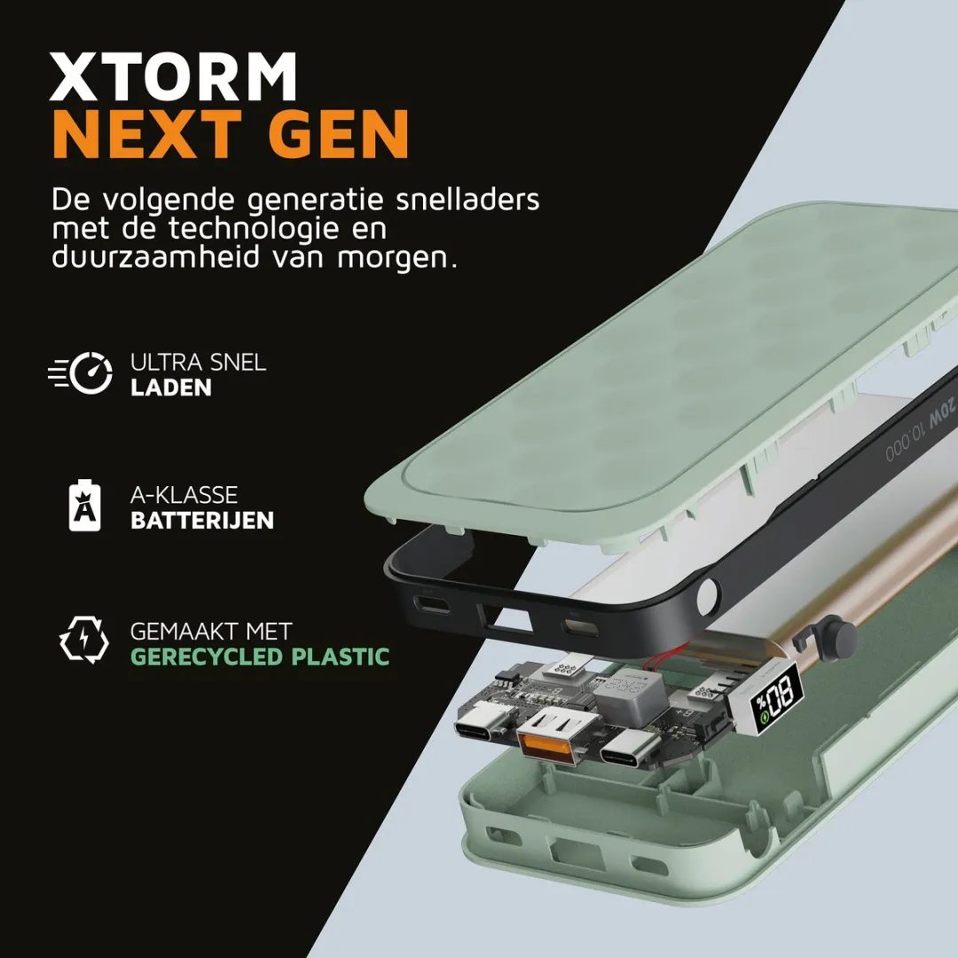 Xtorm Fuel Series 5 FS5103 Powerbank 10.000mAh - 2x USB-C/USB-A - Groen