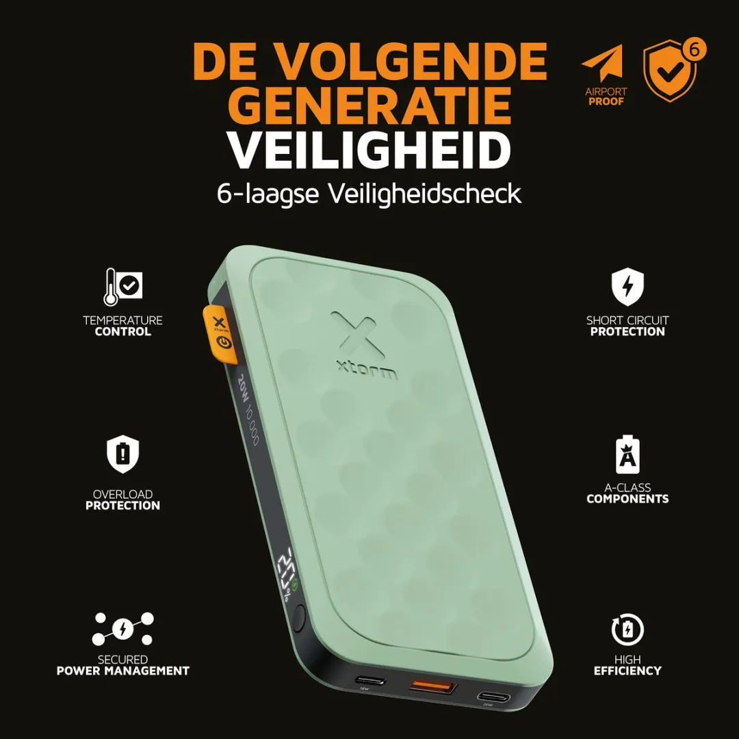 Xtorm Fuel Series 5 FS5103 Powerbank 10.000mAh - 2x USB-C/USB-A - Groen