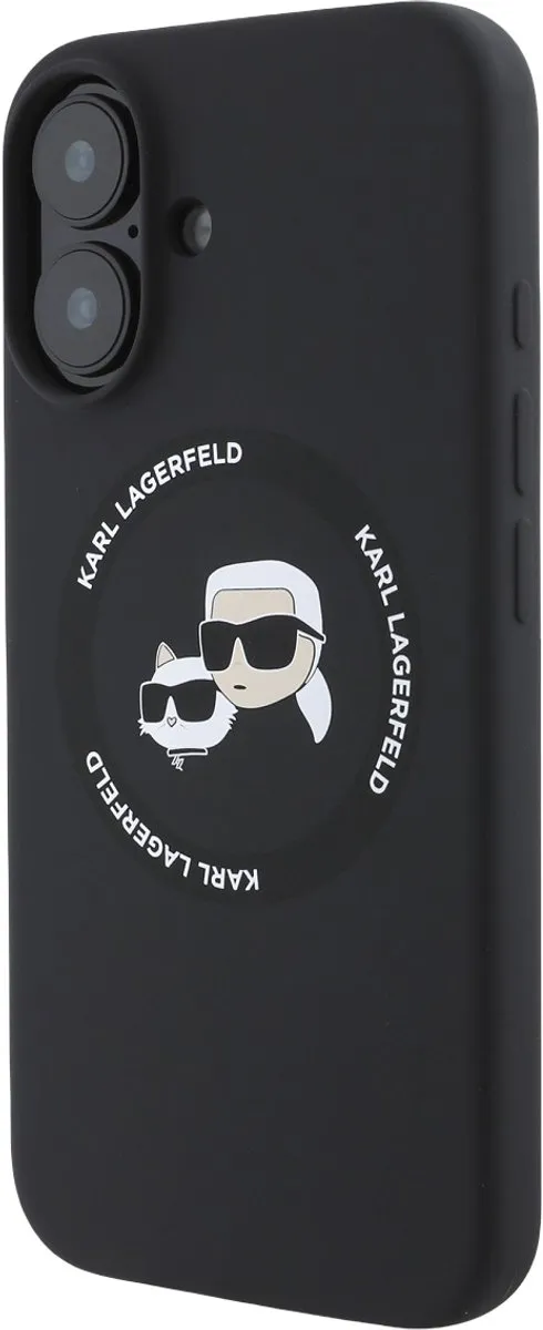Karl Lagerfeld iPhone 16 MagSafe Hoesje - Zwart - KLHMP16SSKCHTCK