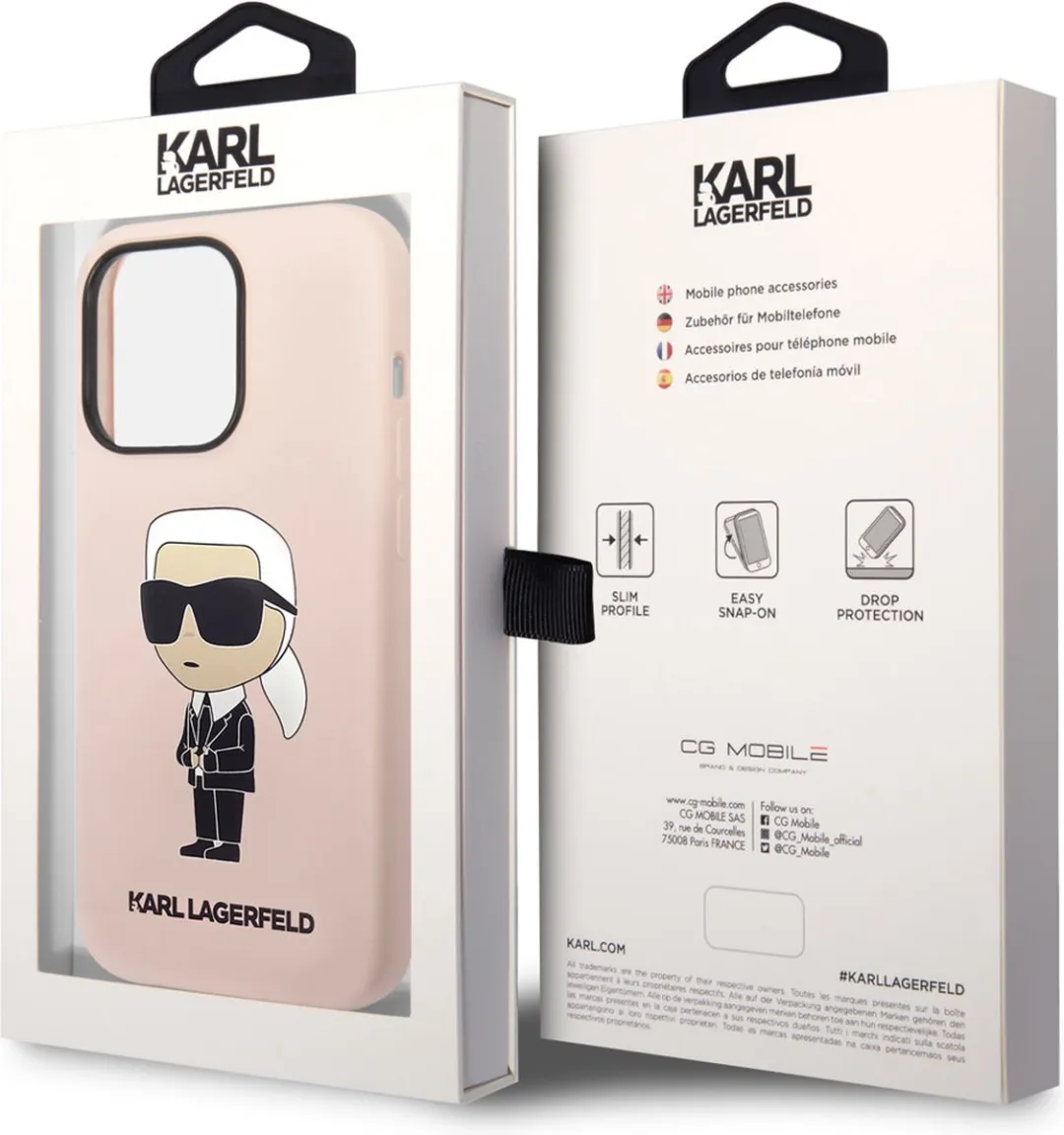 Karl Lagerfeld iPhone 14 Pro Backcover - Roze - MagSafe