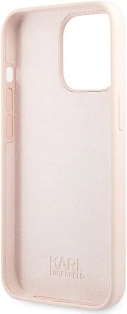 Karl Lagerfeld Silicone Karl iPhone 13 Pro Max Hoesje - Roze