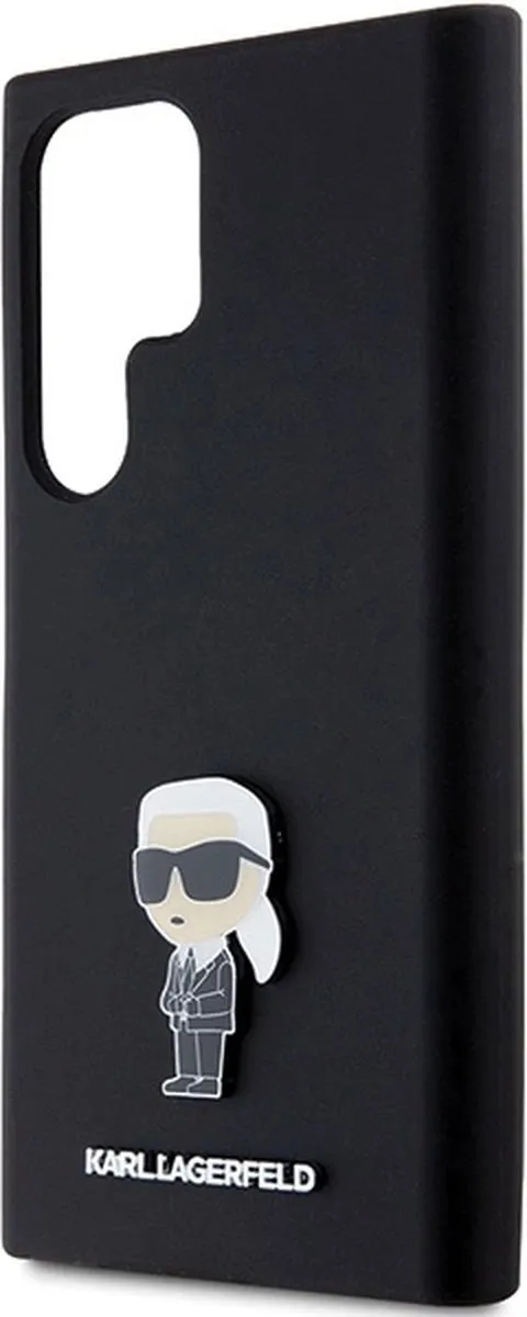 Karl Lagerfeld Ikonik Metal Pin Hoesje - Samsung Galaxy S23 Ultra - Zwart