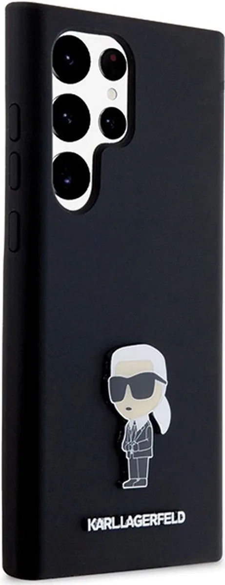 Karl Lagerfeld Ikonik Metal Pin Hoesje - Samsung Galaxy S23 Ultra - Zwart