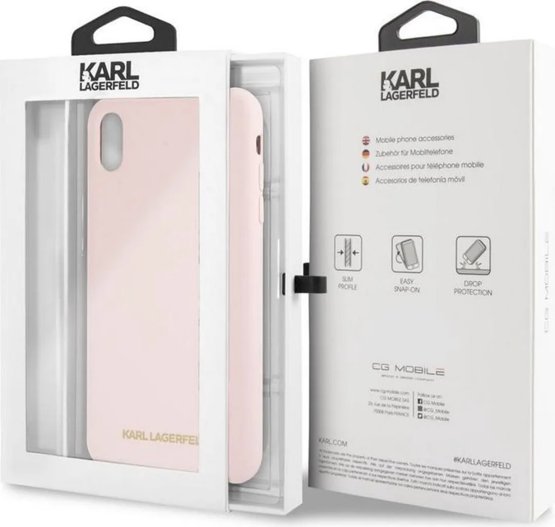 Karl Lagerfeld Silicone Back Case Roze - iPhone XS Max