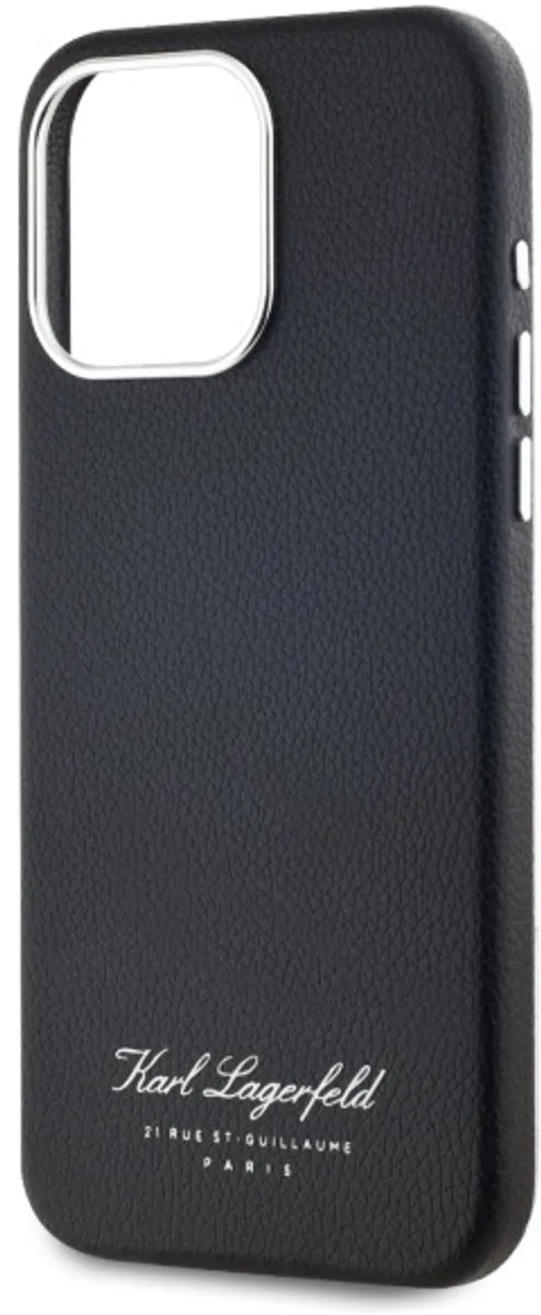 Karl Lagerfeld Case Grained Hotel RSG KLHCP15XPGWCMKHK - iPhone 15 Pro Max - Zwart