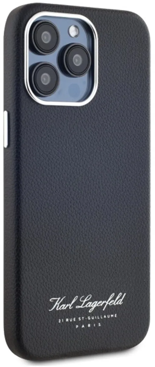 Karl Lagerfeld Case Grained Hotel RSG KLHCP15XPGWCMKHK - iPhone 15 Pro Max - Zwart