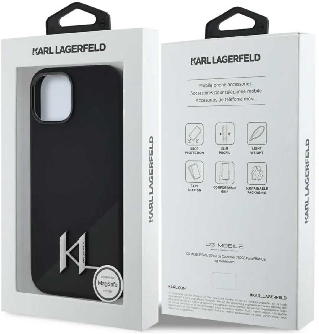 Karl Lagerfeld Siliconen Hoesje iPhone 15 - Transparent