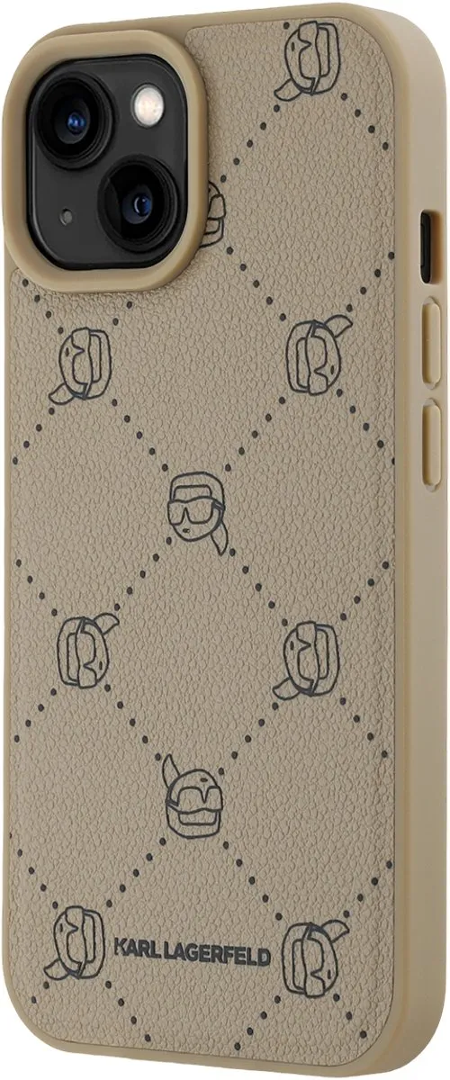 Karl Lagerfeld iPhone 15 Hoesje Beige - MagSafe - KLHMP15SPGKHPHE