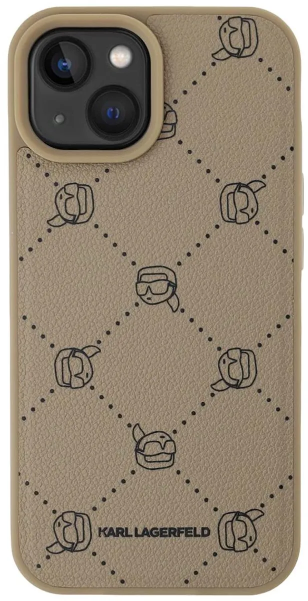 Karl Lagerfeld iPhone 15 Hoesje Beige - MagSafe - KLHMP15SPGKHPHE