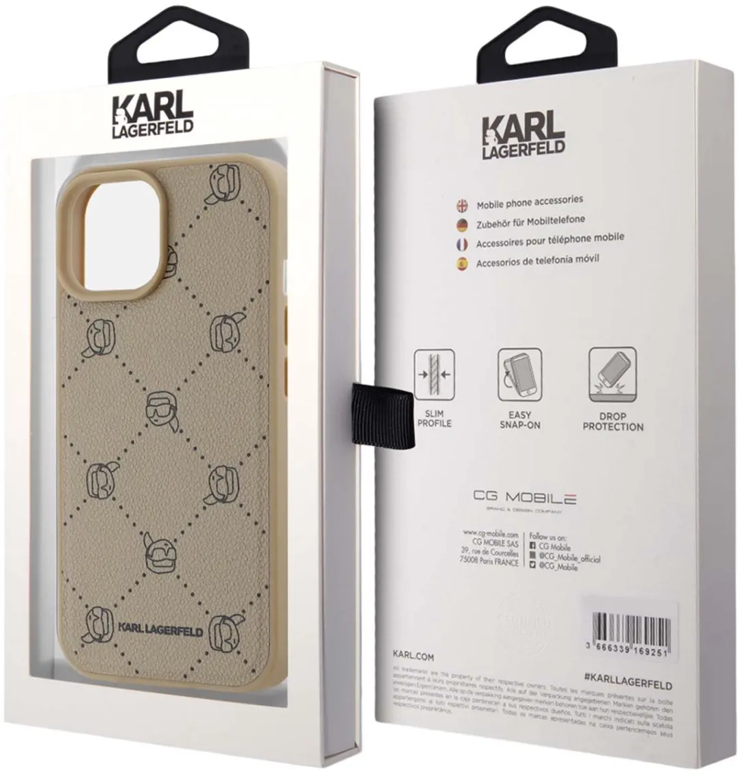 Karl Lagerfeld iPhone 15 Hoesje Beige - MagSafe - KLHMP15SPGKHPHE - afbeelding 6 van 6