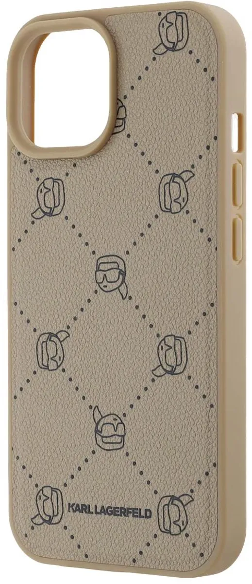 Karl Lagerfeld iPhone 15 Hoesje Beige - MagSafe - KLHMP15SPGKHPHE