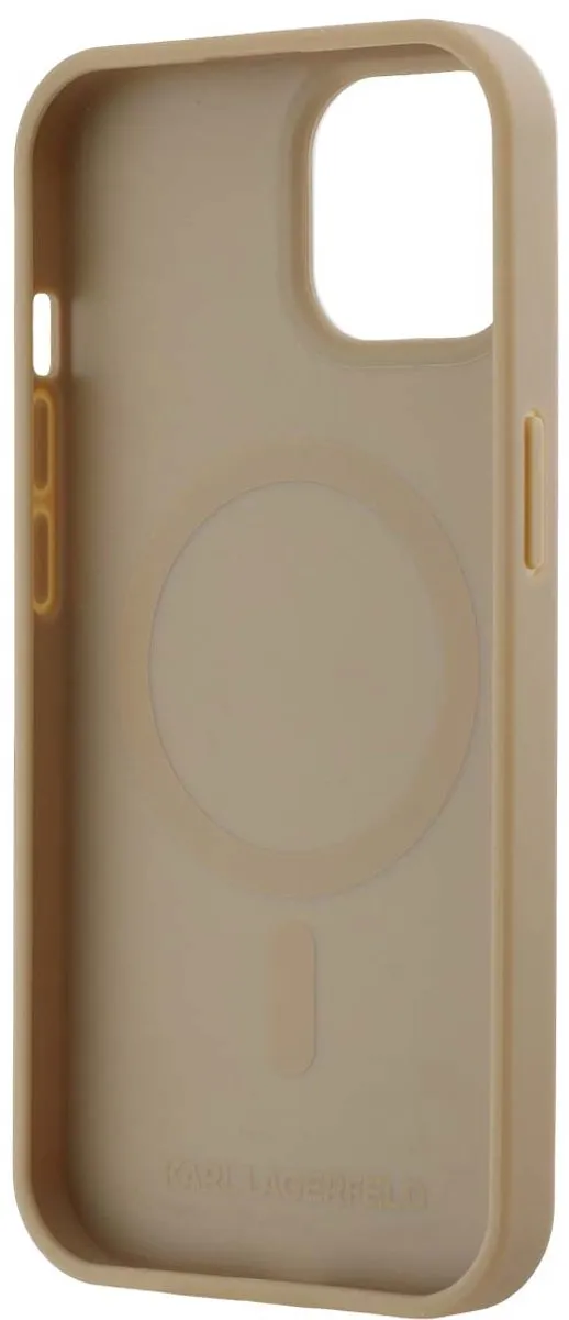 Karl Lagerfeld iPhone 15 Hoesje Beige - MagSafe - KLHMP15SPGKHPHE