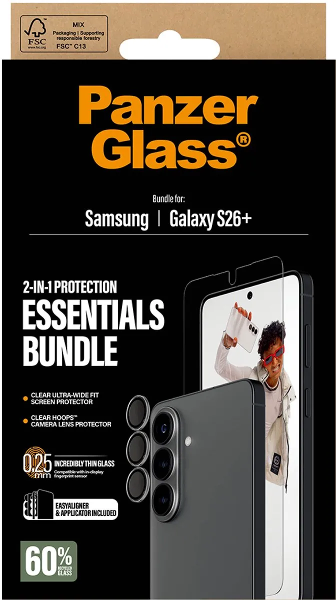 PanzerGlass Galaxy S26+ Screenprotector & Hoops - 1 Stuk