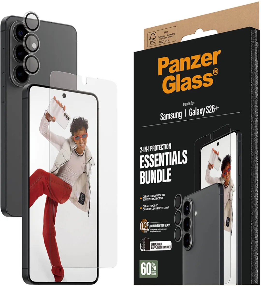 PanzerGlass Galaxy S26+ Screenprotector & Hoops - 1 Stuk