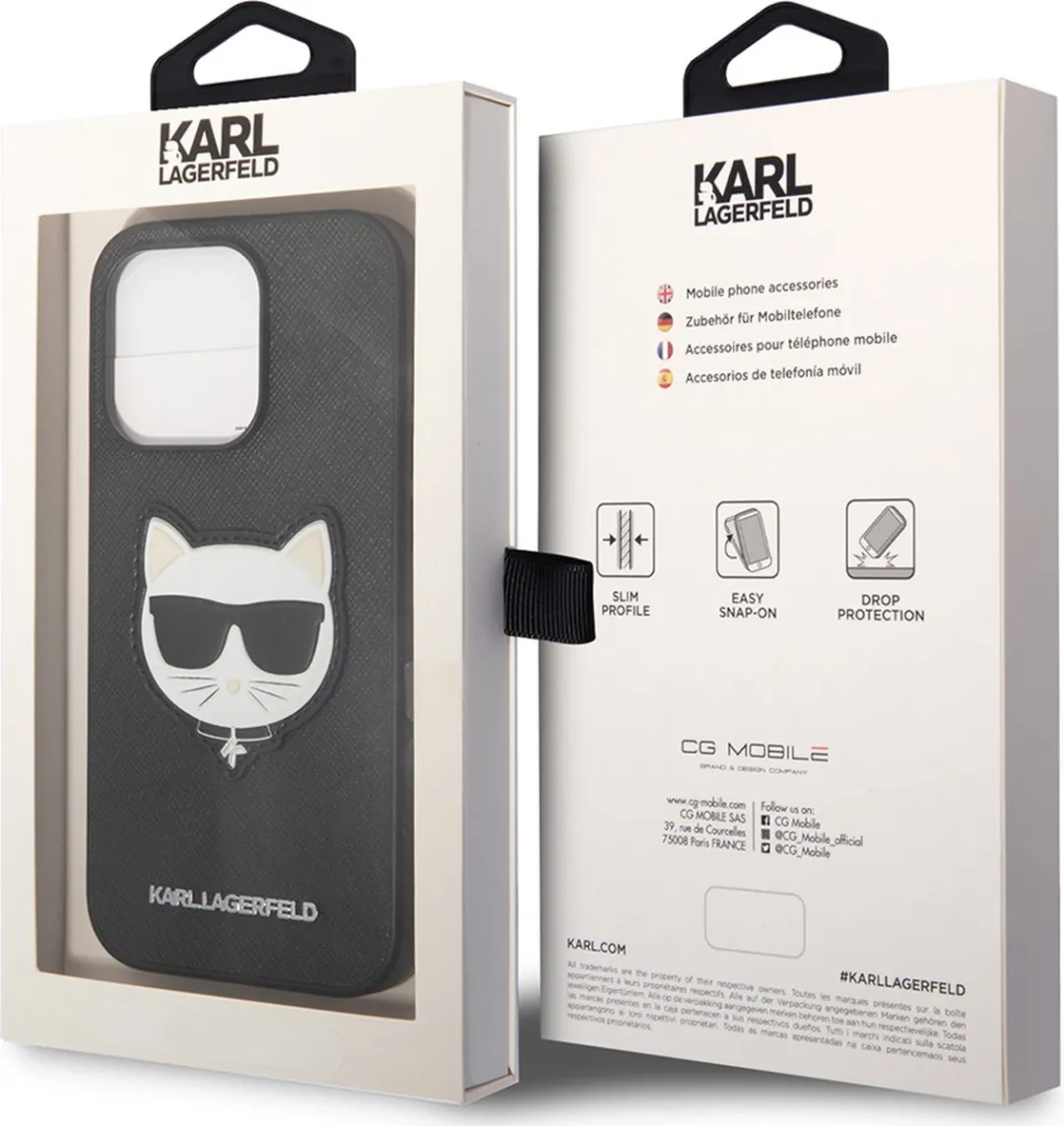 Karl Lagerfeld iPhone 14 Pro Max Hoesje - Effen Zwart