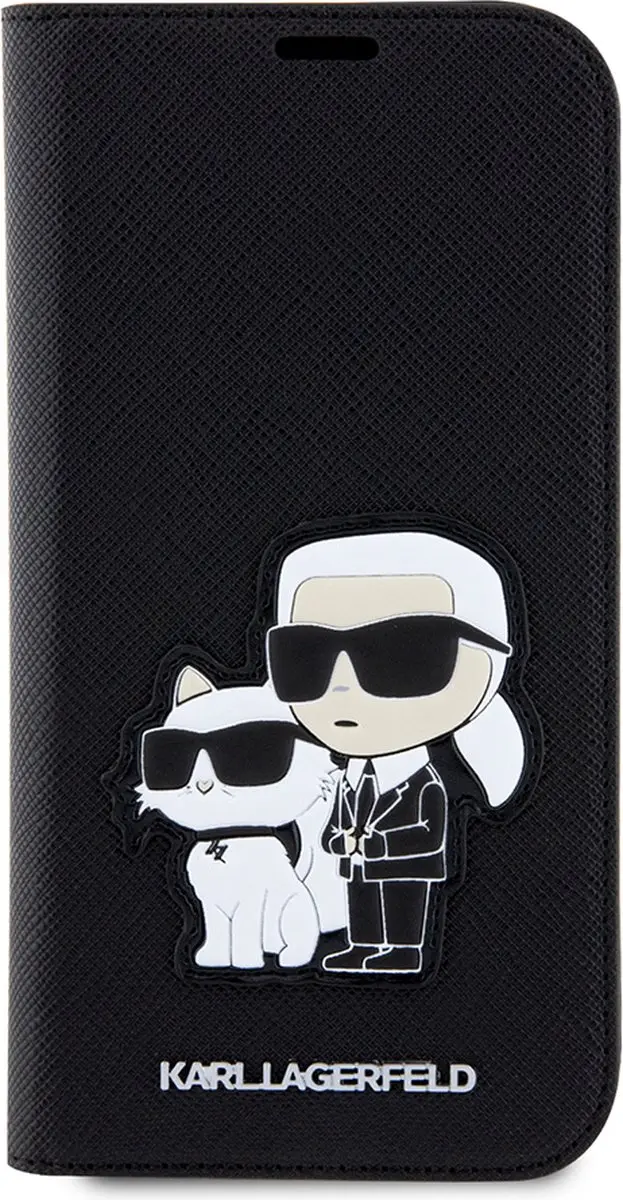 Karl Lagerfeld iPhone 14 Bookcase Hoesje 3666339122942 - Zwart - afbeelding 6 van 6