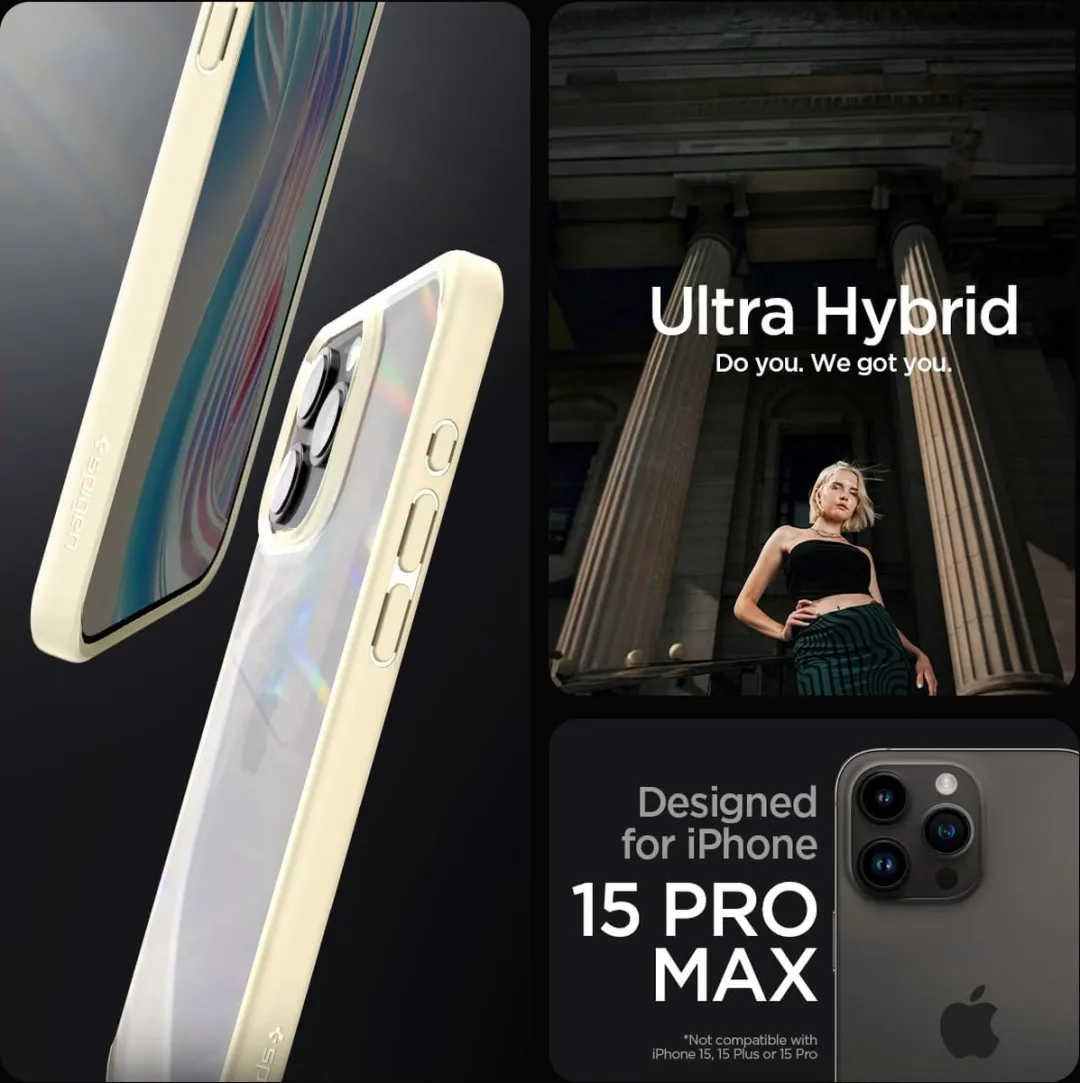 Spigen Ultra Hybrid Back Cover iPhone 15 Pro Max - Beige - afbeelding 3 van 4
