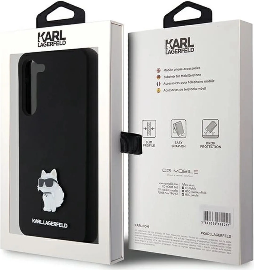 Karl Lagerfeld Choupette Siliconen Hoesje - Samsung Galaxy S24+ - Zwart