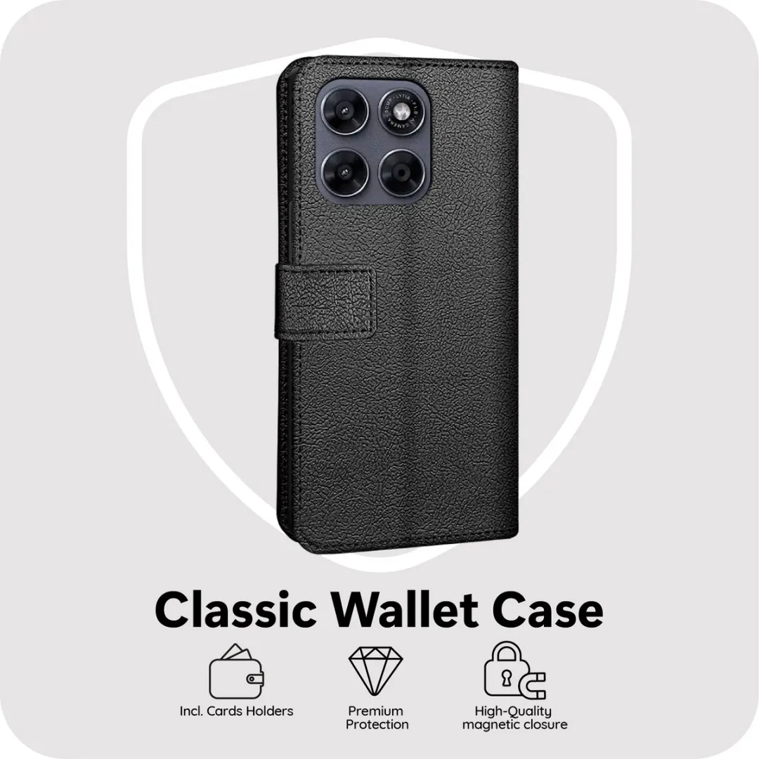 Just in Case Moto G67/G77 Bookcase Classic Hoesje - Zwart - 2 Pasjes