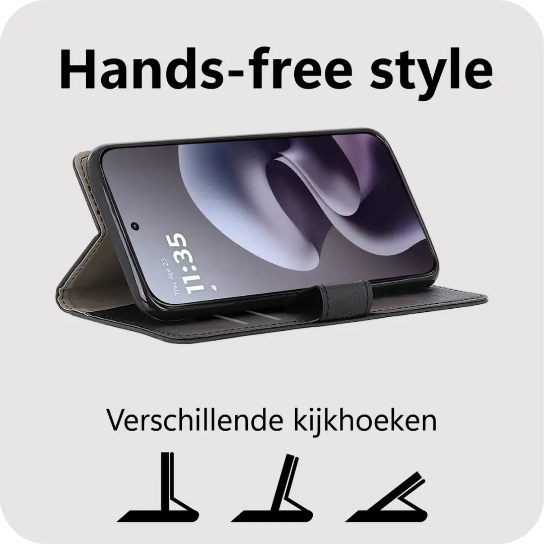 Just in Case Moto G67/G77 Bookcase Classic Hoesje - Zwart - 2 Pasjes