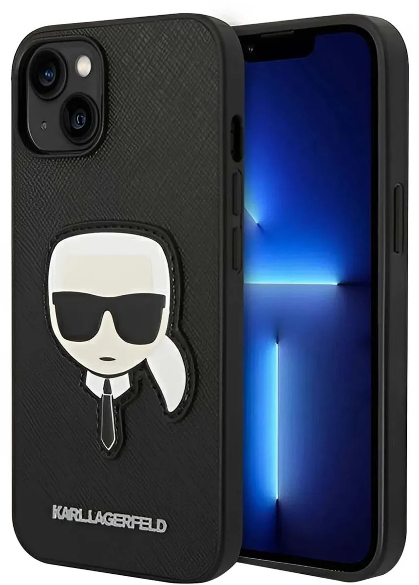 Karl Lagerfeld iPhone 14 Plus Hoesje Effen Zwart - KLHCP14MSAPKHK