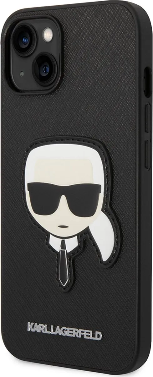 Karl Lagerfeld iPhone 14 Plus Hoesje Effen Zwart - KLHCP14MSAPKHK