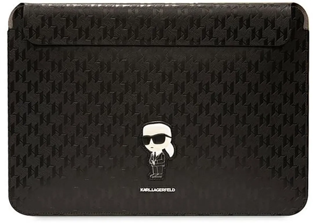 Karl Lagerfeld Saffiano Monogram Ikonik KLCS14SAKHPKK Laptophoes - 14" - Zwart
