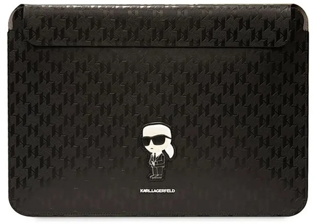 Karl Lagerfeld Saffiano Monogram Ikonik KLCS14SAKHPKK Laptophoes - 14" - Zwart - afbeelding 6 van 6