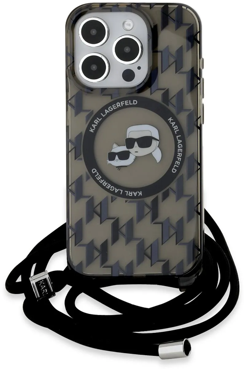 Karl Lagerfeld MagSafe Hoesje iPhone 15 Pro - Doorzichtig zwart