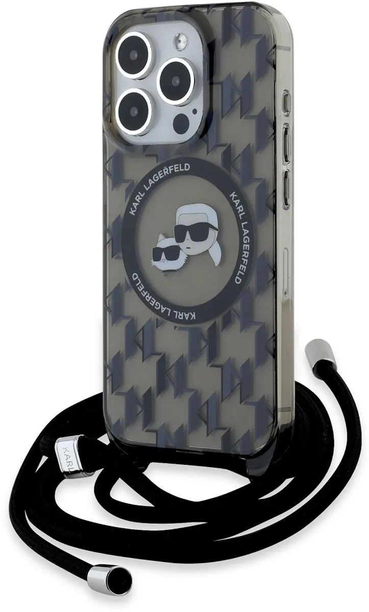Karl Lagerfeld MagSafe Hoesje iPhone 15 Pro - Doorzichtig zwart