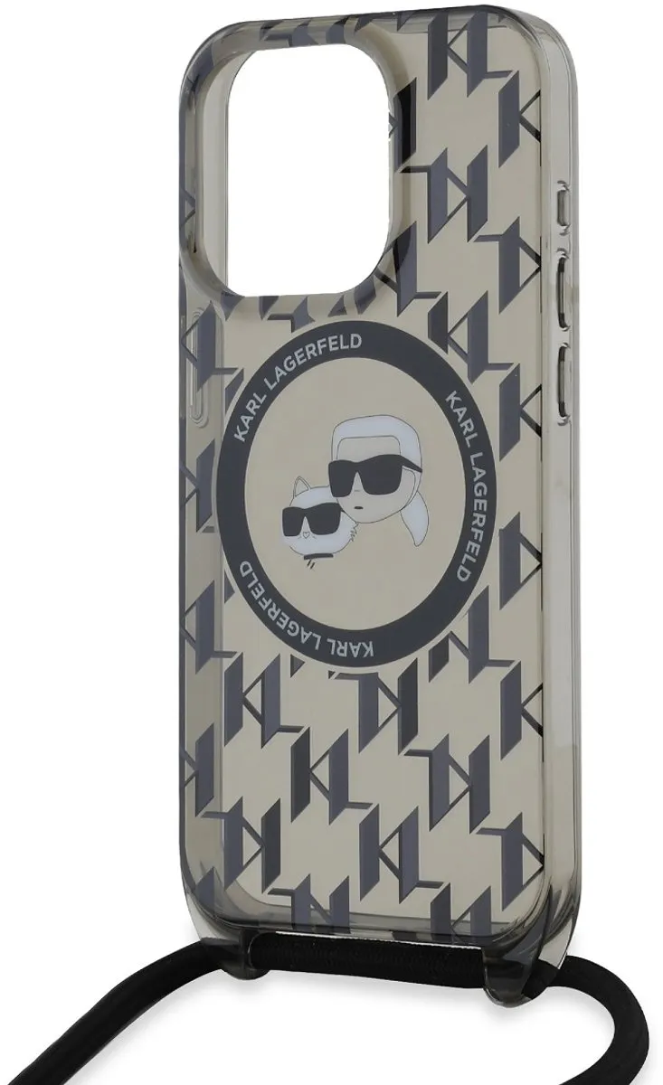 Karl Lagerfeld MagSafe Hoesje iPhone 15 Pro - Doorzichtig zwart