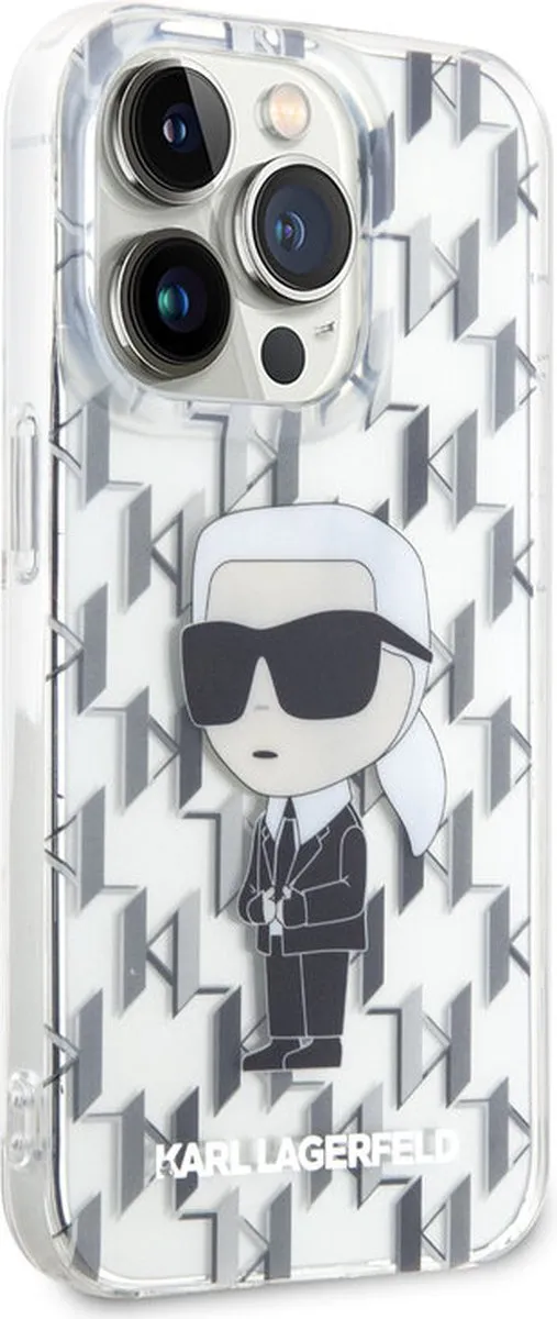 Karl Lagerfeld iPhone 15 Pro Hoesje - Ikonik Monogram - Transparant - afbeelding 6 van 6