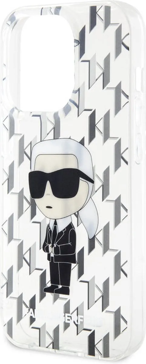 Karl Lagerfeld iPhone 15 Pro Hoesje - Ikonik Monogram - Transparant