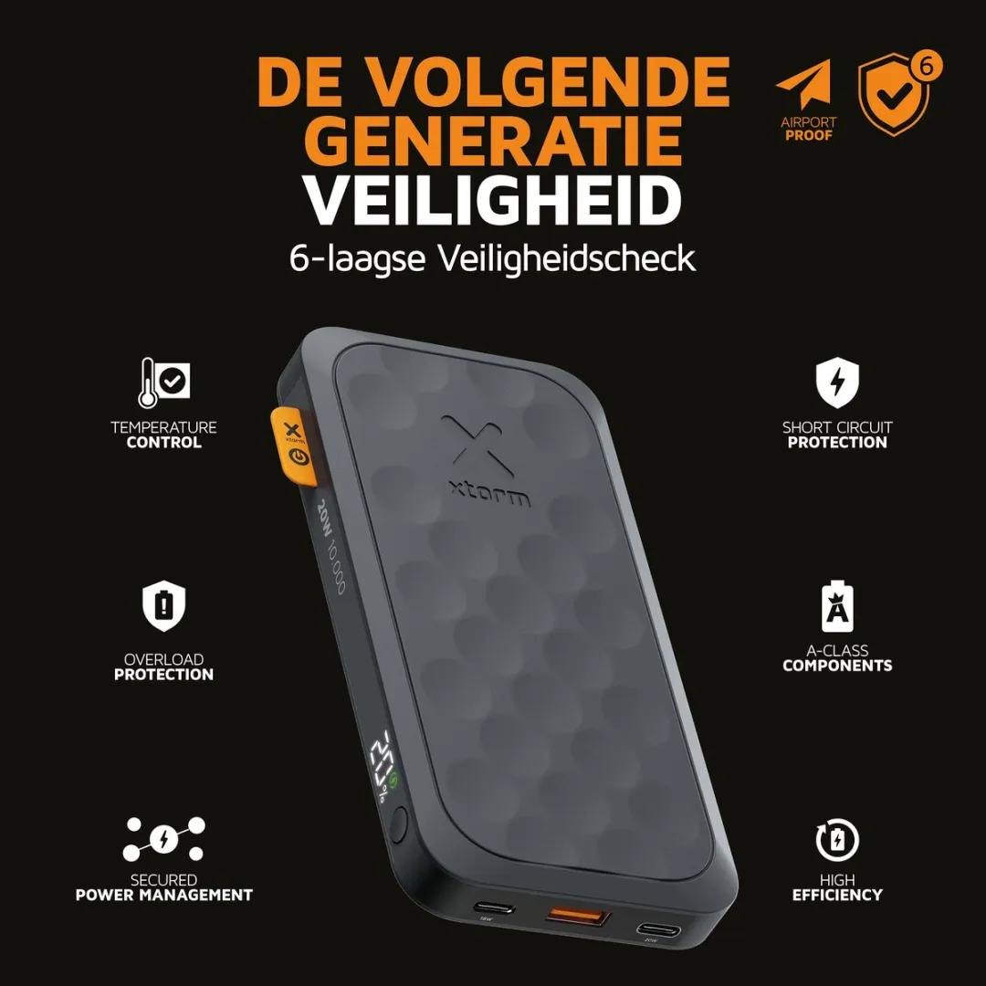Xtorm Fuel Series 5 FS5101U Powerbank 20W 10.000mAh - 3x USB - Zwart - afbeelding 6 van 6