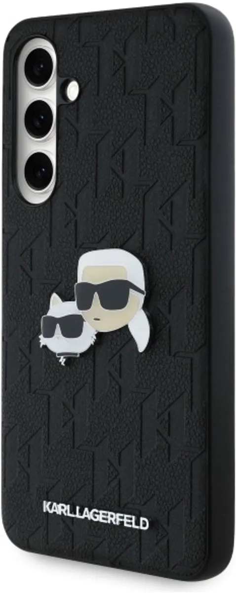 Karl Lagerfeld Monogram Karl & Choupette Telefoonhoesje S24 FE - Zwart