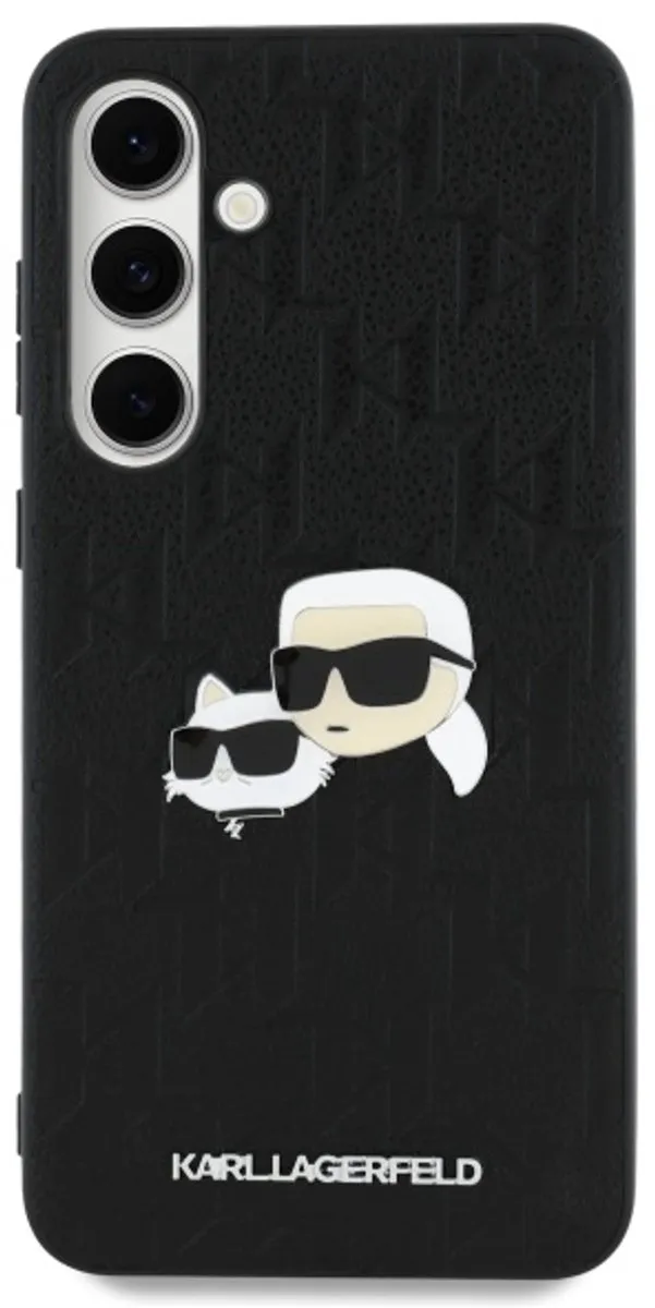 Karl Lagerfeld Monogram Karl & Choupette Telefoonhoesje S24 FE - Zwart