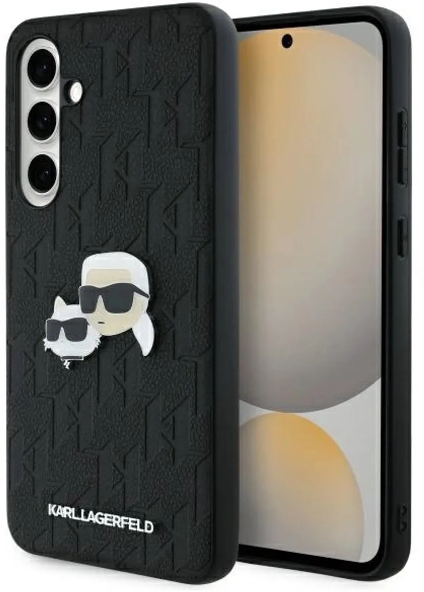 Karl Lagerfeld Monogram Karl & Choupette Telefoonhoesje S24 FE - Zwart