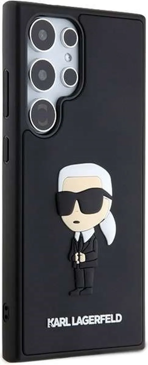 Karl Lagerfeld Ikonik Hoesje 3D Rubber - Samsung Galaxy S24 Ultra - Zwart