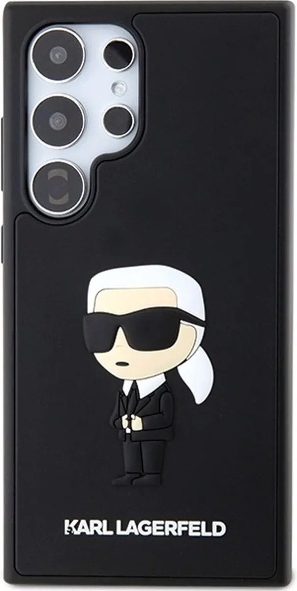 Karl Lagerfeld Ikonik Hoesje 3D Rubber - Samsung Galaxy S24 Ultra - Zwart
