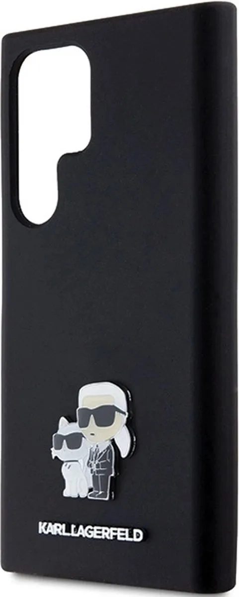 Karl Lagerfeld Siliconen Karl&Choupette Hoesje S24 Ultra - Zwart