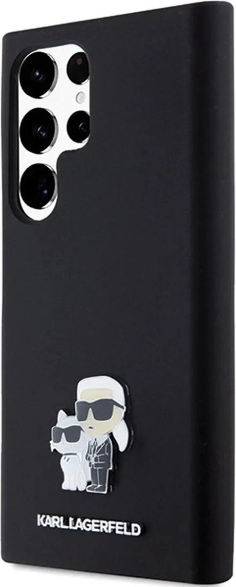 Karl Lagerfeld Siliconen Karl&Choupette Hoesje S24 Ultra - Zwart
