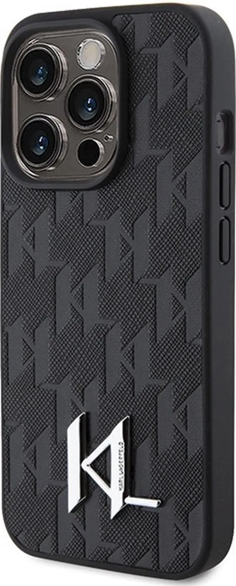 Karl Lagerfeld Leren Hoesje iPhone 15/Pro/Max - Zwart - 3666339166748