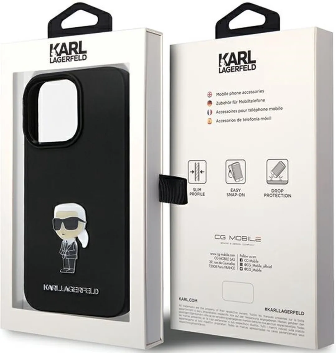 Karl Lagerfeld KLHCP14XSMHKNPK Hoesje iPhone 14 Pro Max - Zwart