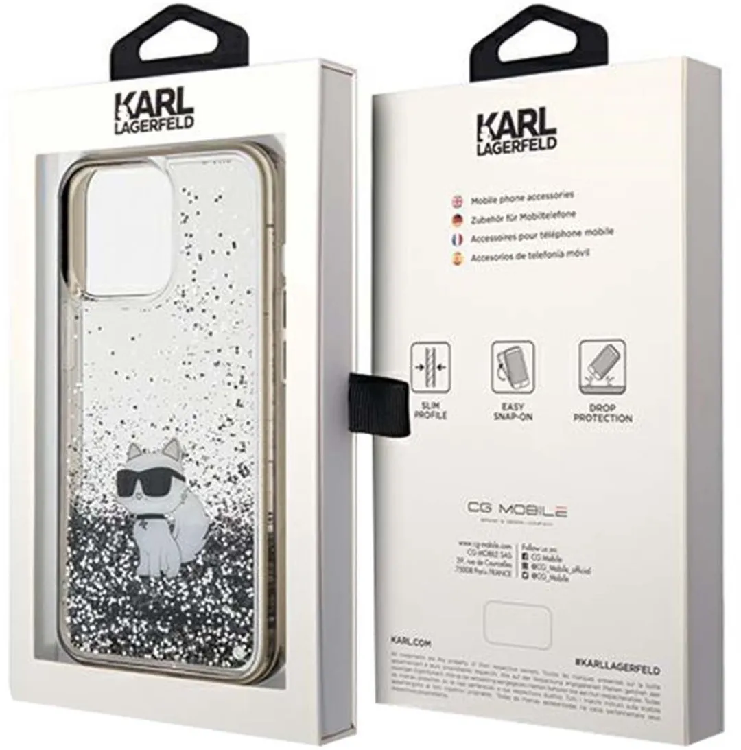 Karl Lagerfeld Romp iPhone 13 Pro Max Glitter - KLHCP13XLKCNSK - Transparant